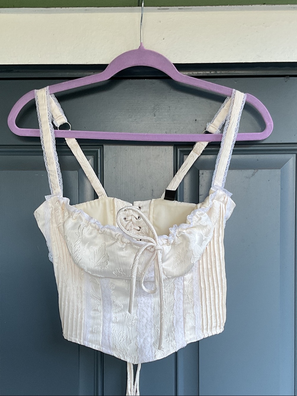 Windsor Ivory Lace-Up Bustier Camisole